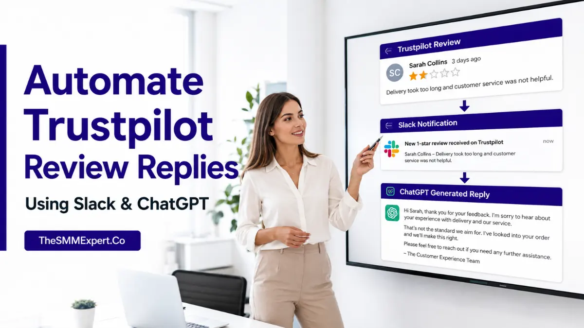 trustpilot automation trustpilot review replies chatgpt automation slack integration review management customer support automation ai customer service workflow automation
