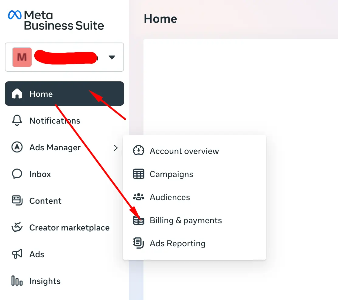 Click On Billings & Payment Method step 6