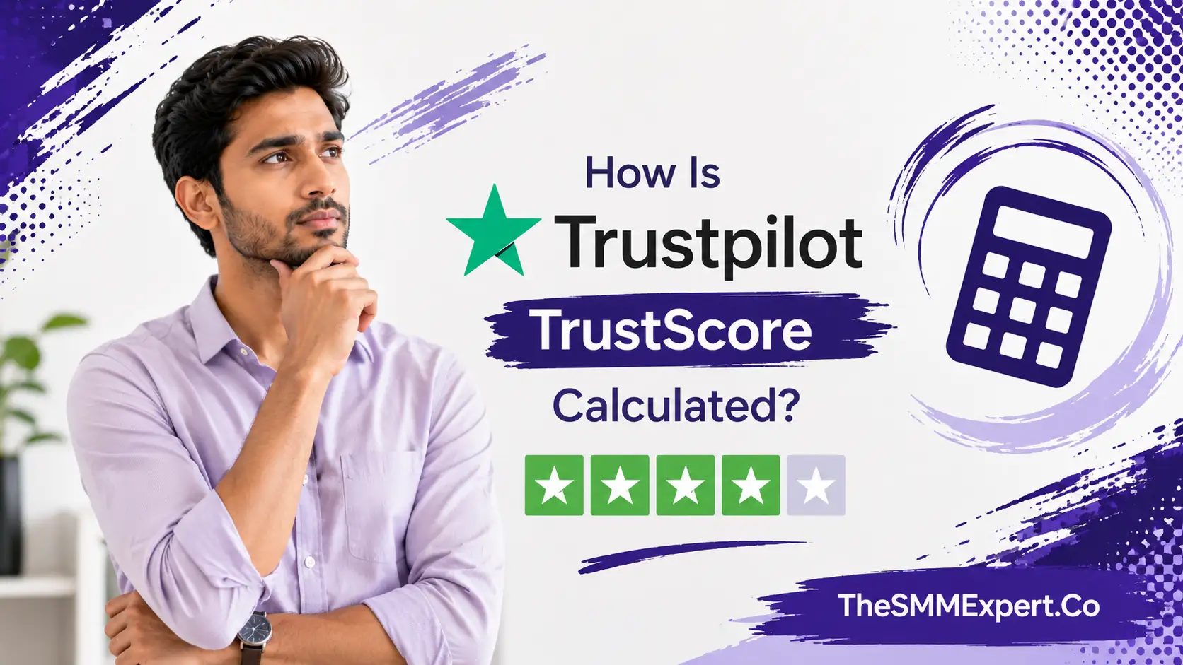 How is Trustpilot TrustScore calculated with reviews and ratings